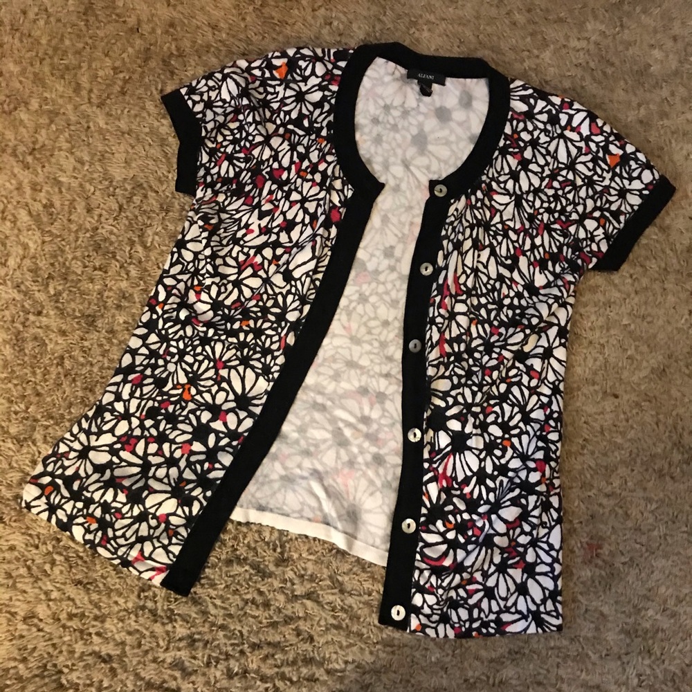 Mixed Print Short Sleeve Cardigan